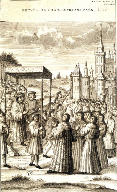 Charles VII entered Caen in 1450 by French School