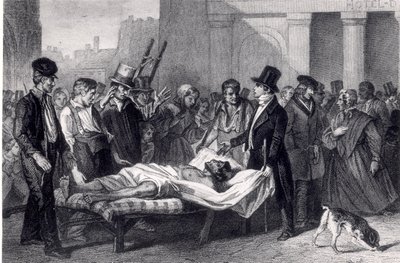 Cholera in Paris, 1832 by French School