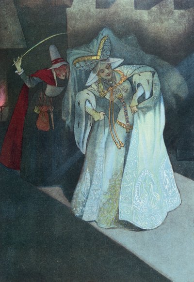 Cinderella with her Fairy Godmother, c.1911 by French School