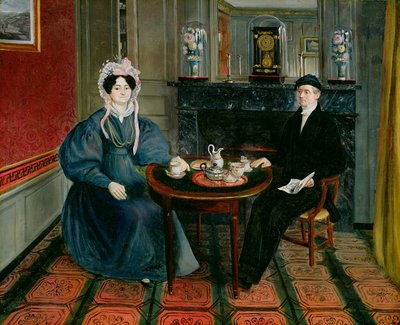 Couple Having Tea, c.1830 by French School