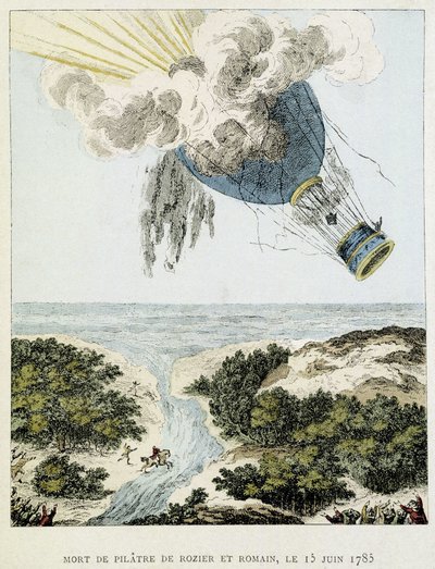 Death of Pilâtre de Rozier and Romain by French School