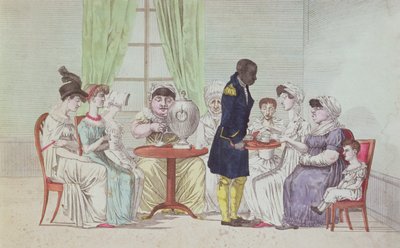 English Women Drinking Tea After Dinner by French School