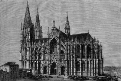 Exterior view of Cologne Cathedral, Germany by French School