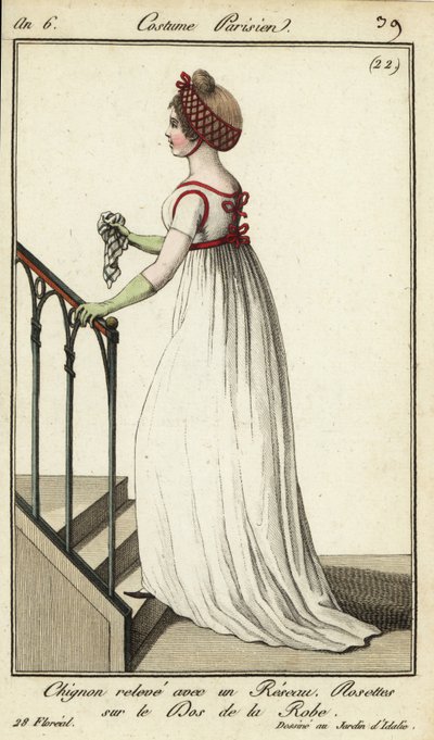 Fashionable woman at a pleasure garden by French School