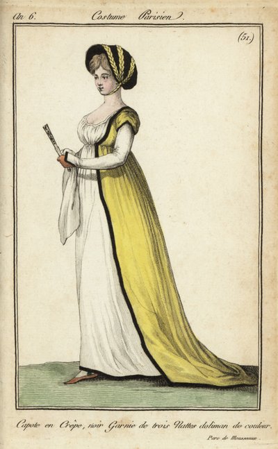 Fashionable woman in the Parc Monceau by French School