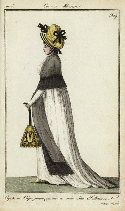 Fashionable woman on the Champs-Elysees by French School