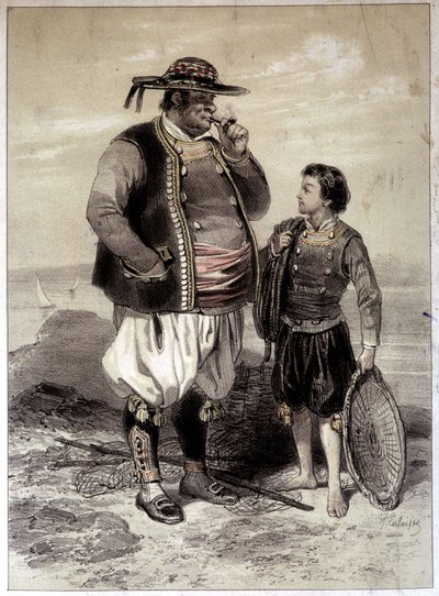 Fishermen of Douarnenez, c. 1855 by French School