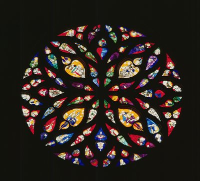 Flamboyant rose window by French School