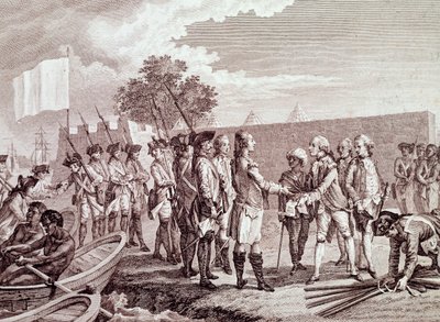 French Army Landing in Saint-Louis of Senegal by French School