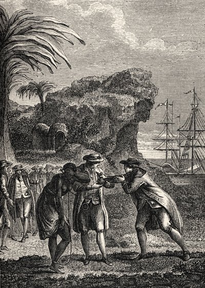 French colonies: sale of black slave by French School