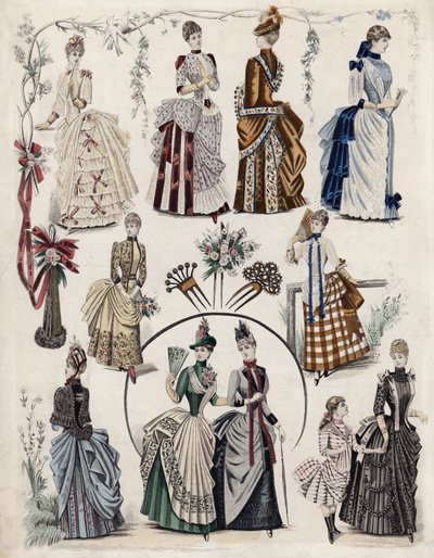 French fashion plate, late 19th century by French School