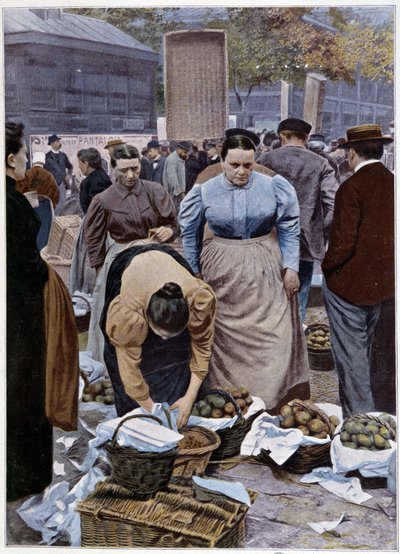 Fruit merchants rue Rambuteau (Halles) by French School