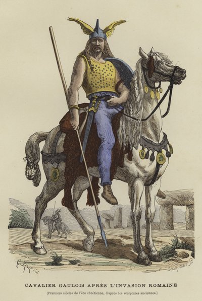 Gaulish cavalryman after the Roman invasion by French School