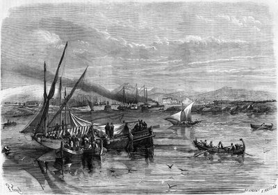 General view of the Piraeus, Athens Harbour by French School
