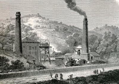 Glyn-pit mine near Pontypool, England by French School