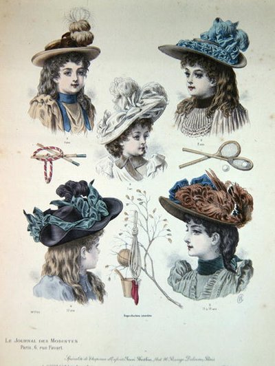 Hat designs for children and girls by French School