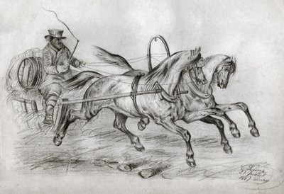 Horse car by French School