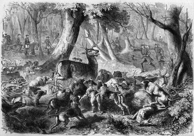 Hunting scene by French School