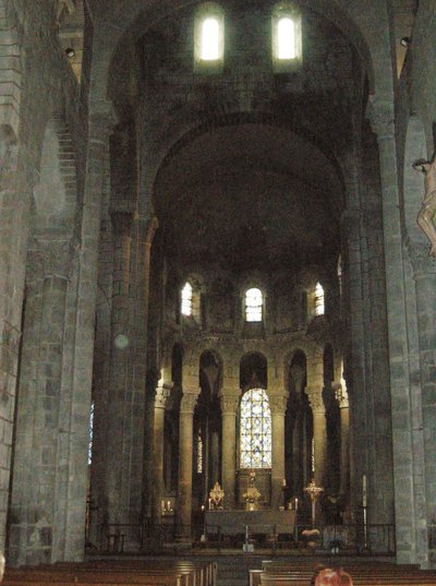 Interior view of the basilica by French School