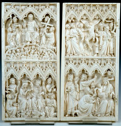 Ivory diptych by French School