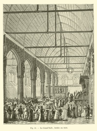 The Great Hall, burned in 1618 by French School