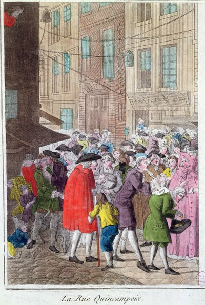 La Rue Quincampoix, The Law Affair, c.1797 by French School