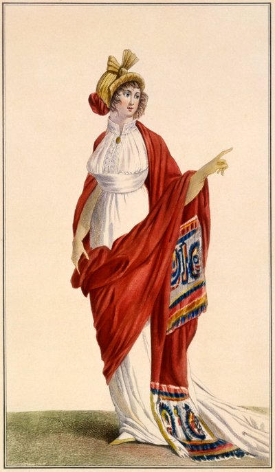 Ladies Grecian Style Evening Dress, 1789 by French School