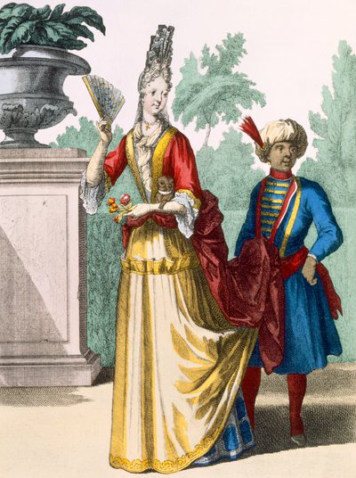 Lady in summer dress, c.1690-1700 by French School