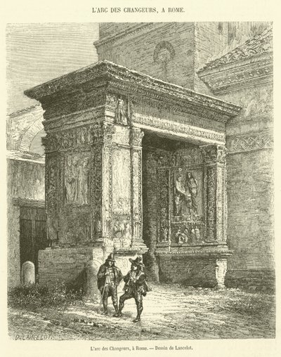 The Arch of the Money Changers, in Rome by French School