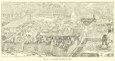 The Halles District in 1849 by French School