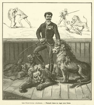 The Famous Tamers (engraving) by French School