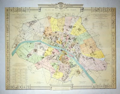 Map of Paris in 1789 by French School