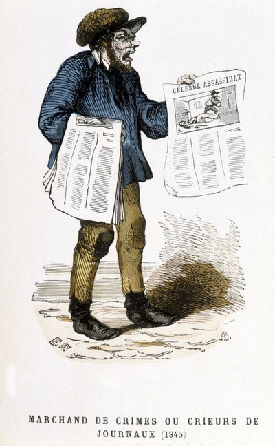 Merchant of Crimes or Newspaper Crier by French School