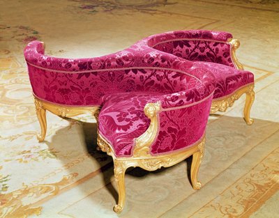 Napoleon III love seat by French School