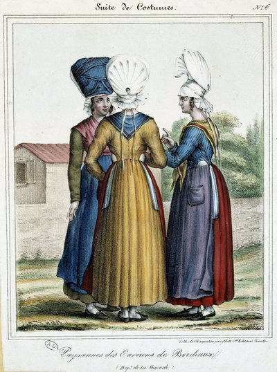 Peasants of Bordeaux - Lithography by French School