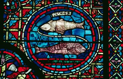 Pisces, from the zodiac window by French School