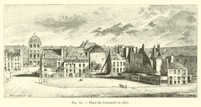 Place du Carrousel in 1850 by French School