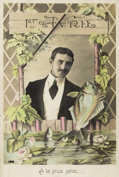 Postcard of April 1st, early 20th century by French School