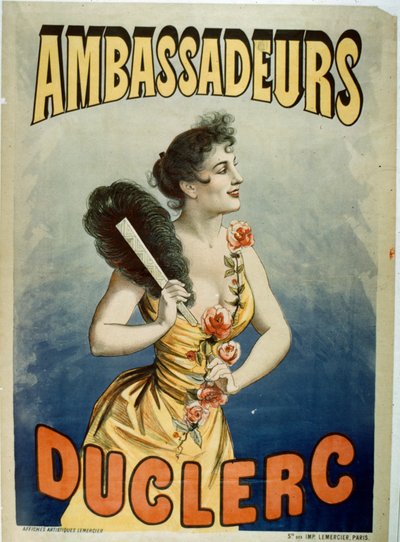 Poster advertising Duclerc at Les Ambassadeurs by French School