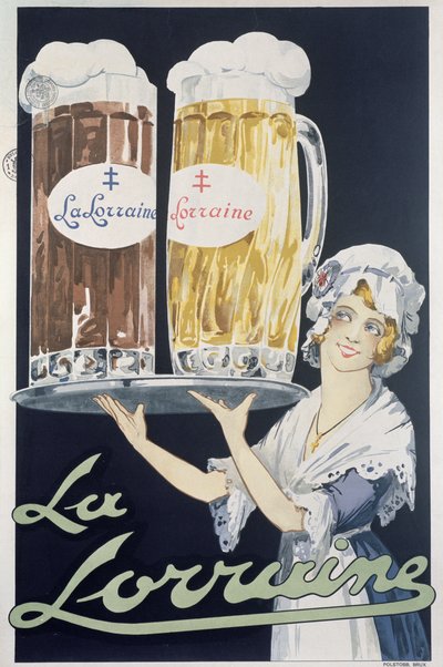 Poster advertising La Lorraine beer by French School