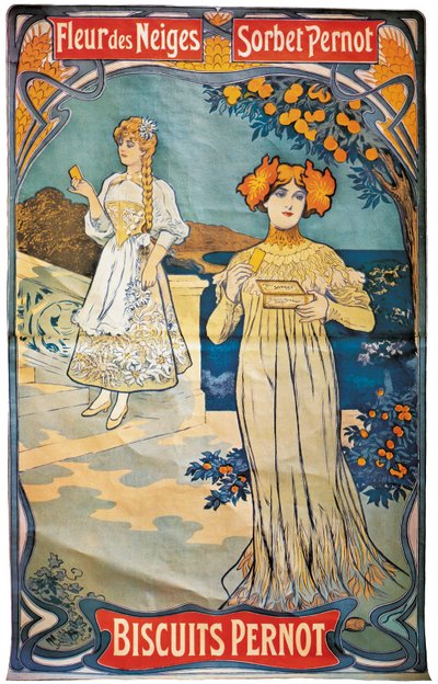 Poster advertising Pernod biscuits, 1897 by French School