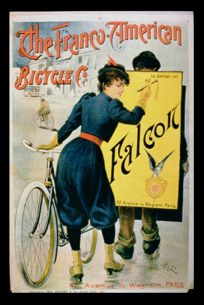 Poster advertising The Franco-American Bicycle Co., Paris by French School