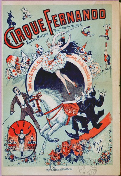 Poster advertising the Fernando Circus, Paris by French School