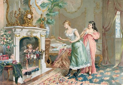 Prostitutes discovering their Christmas Gifts, 1893 by French School