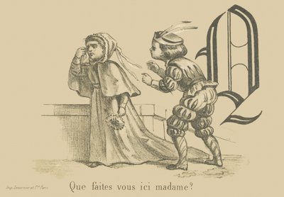 What are you doing here, madam? by French School