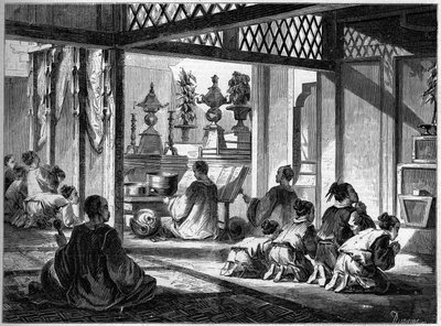 Religious Temple, China by French School