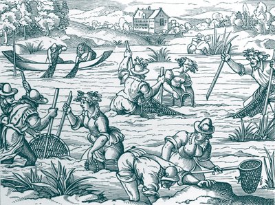 River Fishing by French School