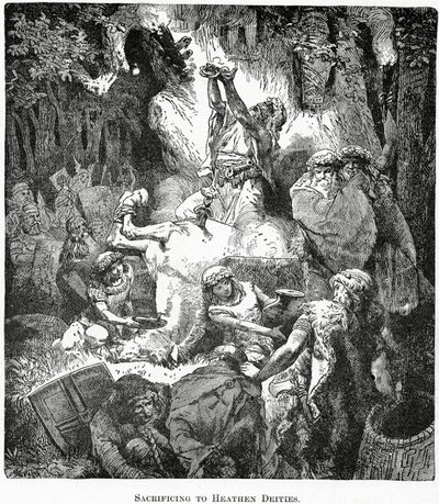 Sacrificing to Heathen Deities, c.1890 by French School