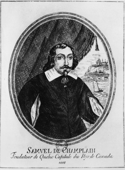 Samuel de Champlain (1570-1635), Anonymous Engraving by French School