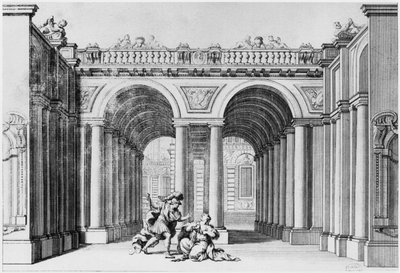 Set design for an unidentified play by French School